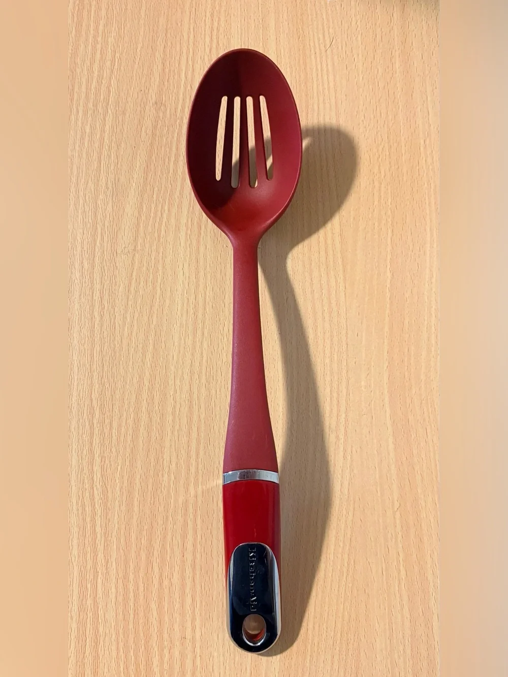 KITCHENAID RedSlotted Spoon Skimmer Serving Utesil Stir Large Heat Resistant 14”